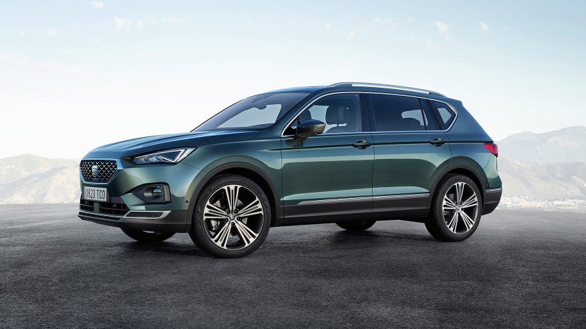 SEATʼs new flagship model the new SEAT Tarraco SUV mountains behind