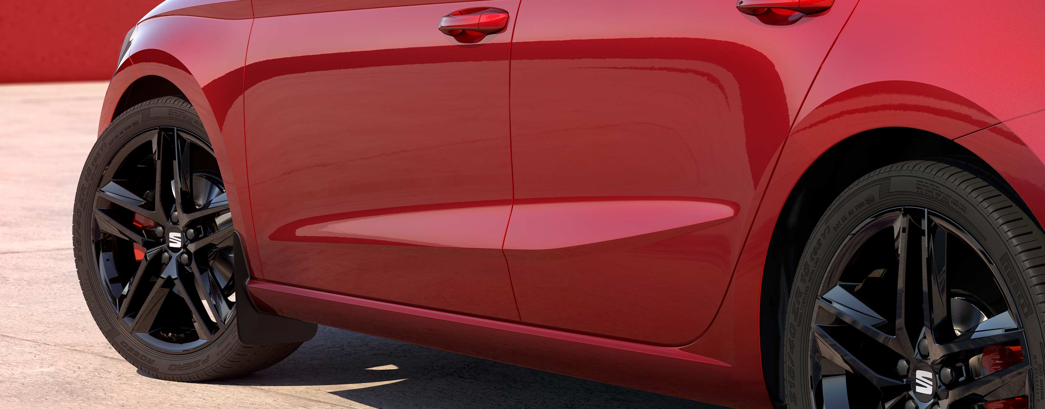 SEAT Ibiza desire red colour with front and rear mudflaps