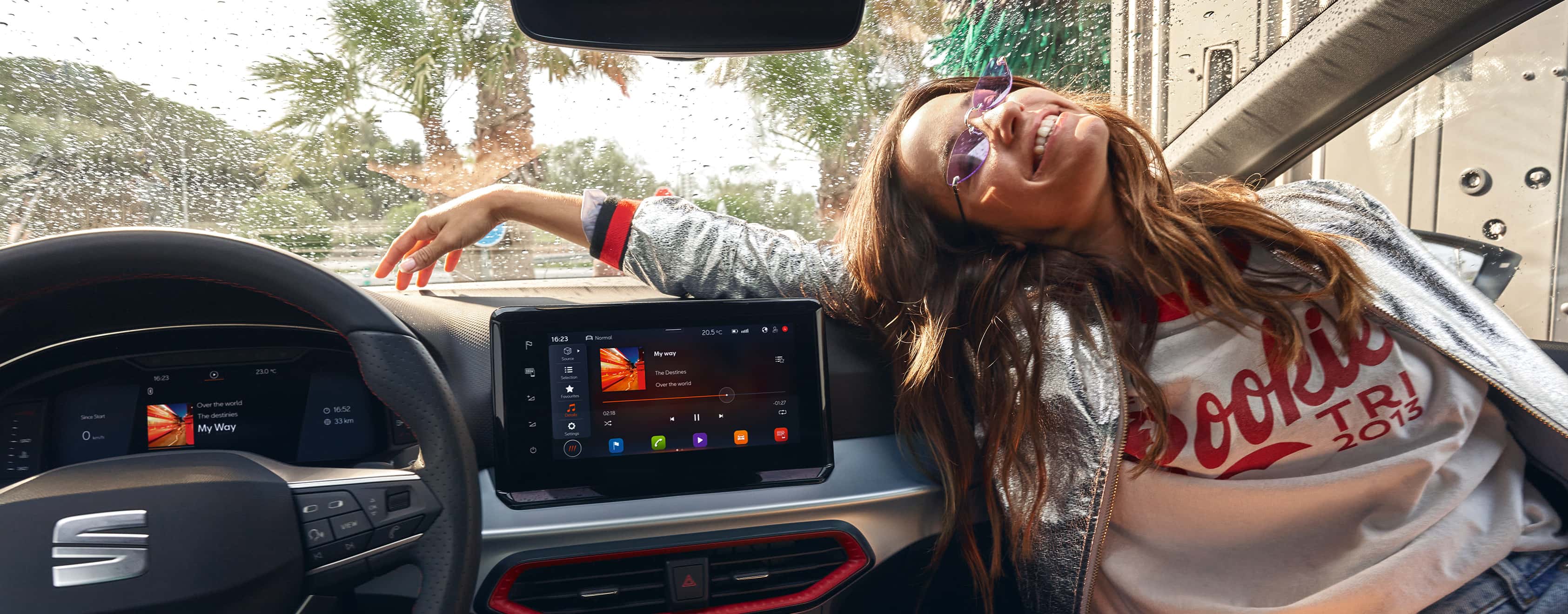 SEAT Ibiza interior view with the new 9.2” floating touchscreen 