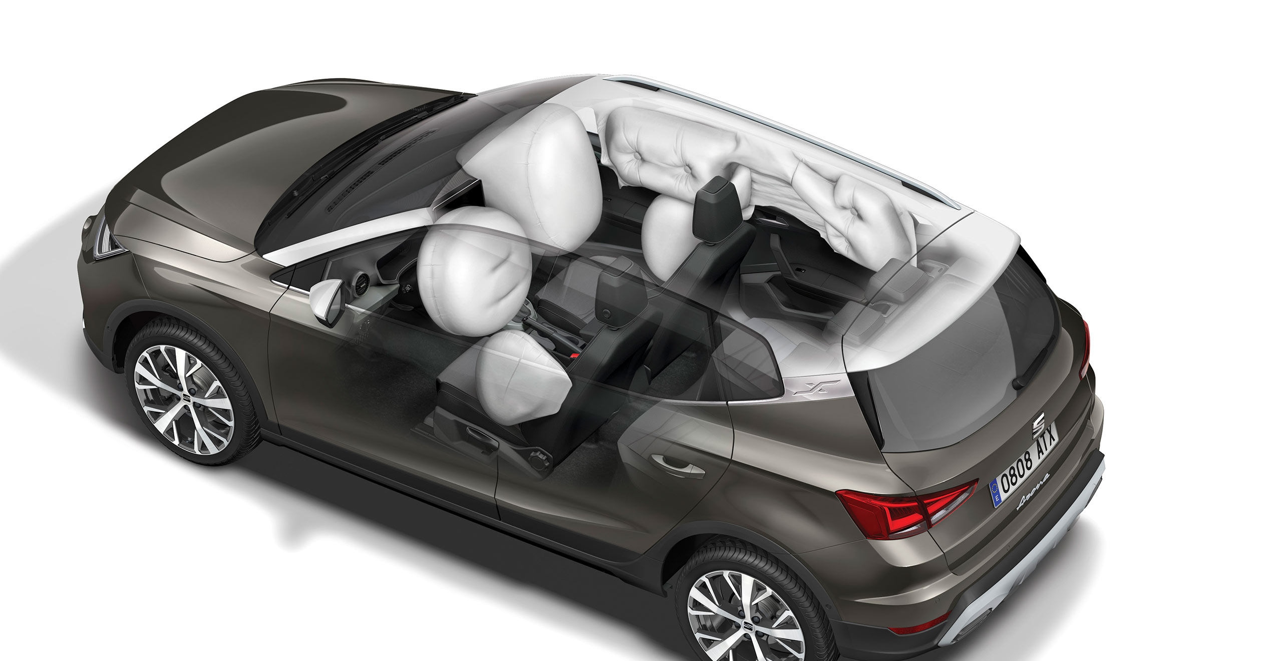 High view of SEAT Arona airbags